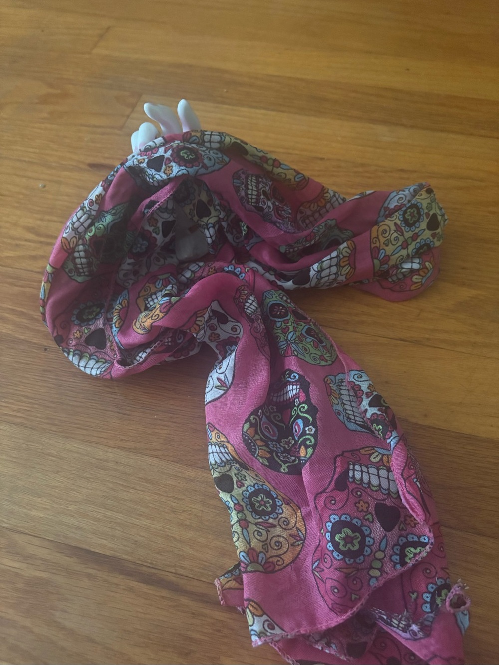 Ed Hardy Pink Sugar Skull Floral Scarf